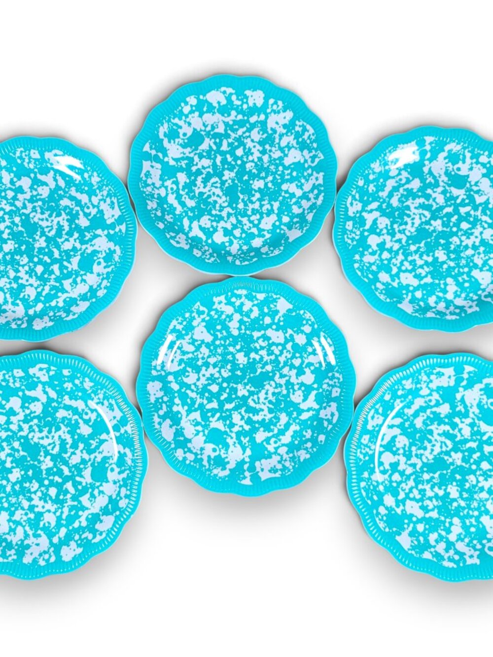 The Pioneer Woman Country Splatter Teal Appetizer Plates Set of 6 Melamine 6.5"